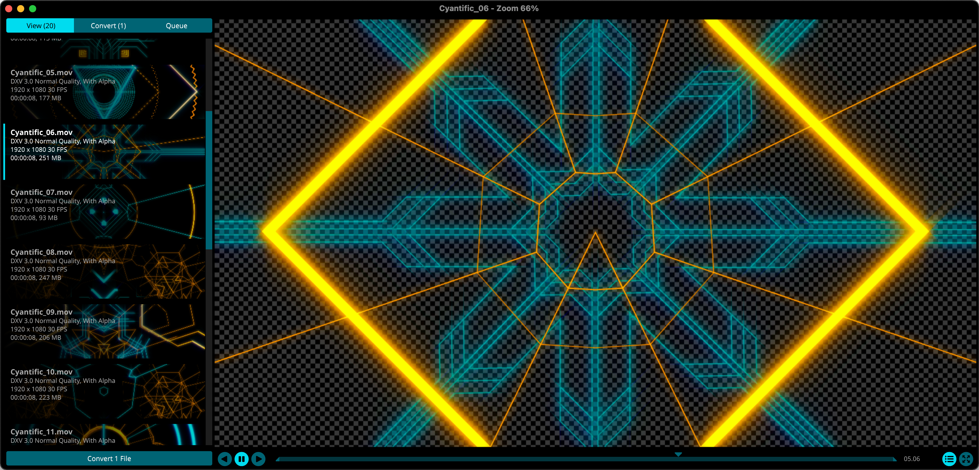 Resolume Alley 視頻播放器界面截圖